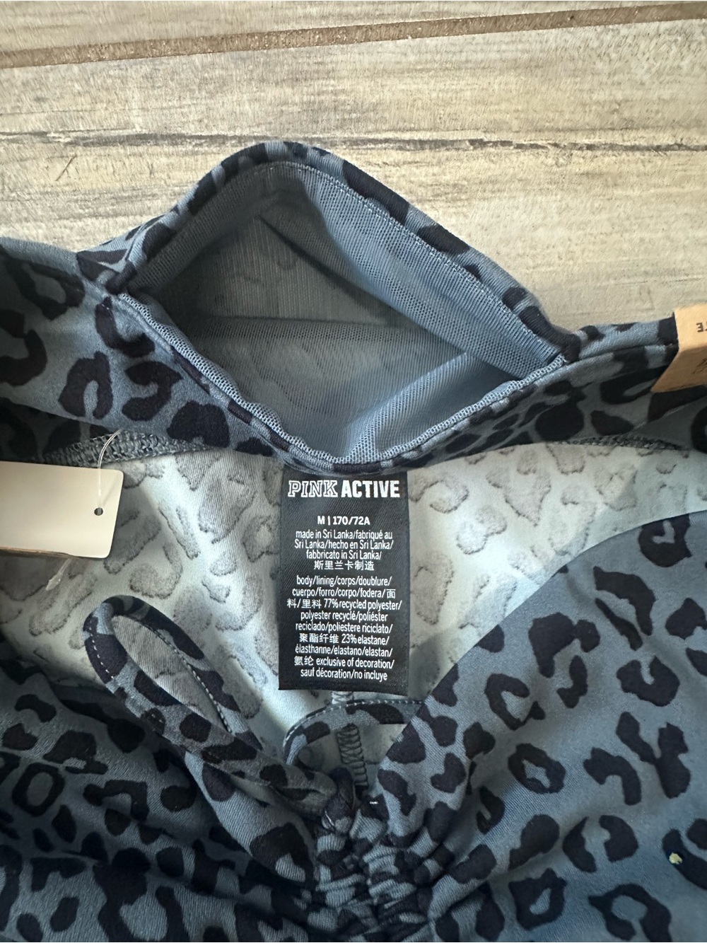 VS Pink Gray and Black Leopard Print Leggings - Picture 6 of 7